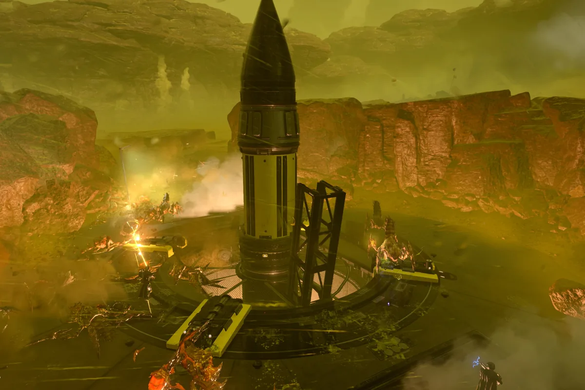 Official Helldivers 2 objective scene used to explain role-based Warbond evaluation